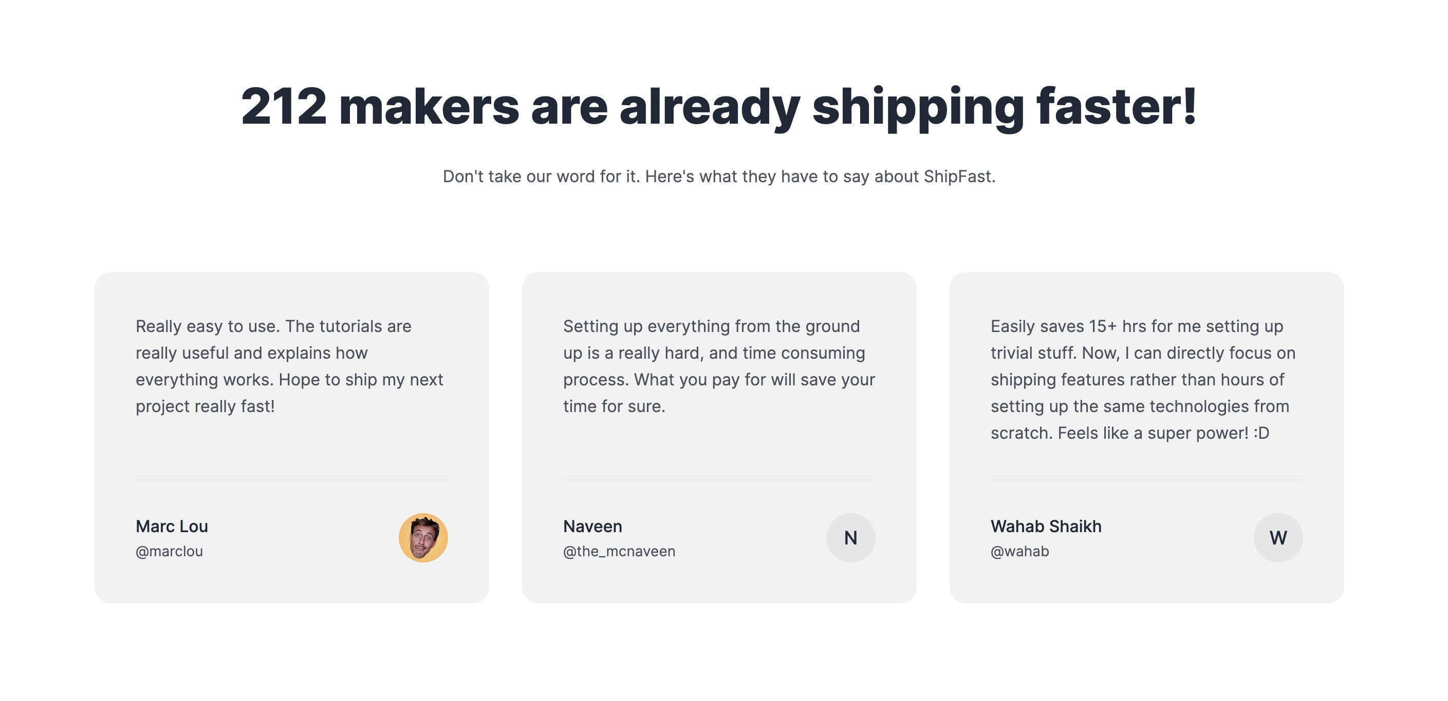 A Testimonial Triple component for WeeShip boilerplate